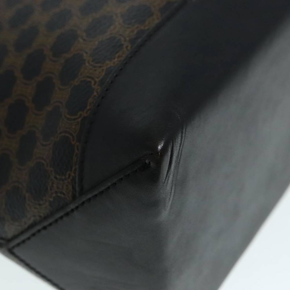 CELINE Macadam Canvas Hand Bag PVC Black Gold Auth 90948 - Picture 10 of 16
